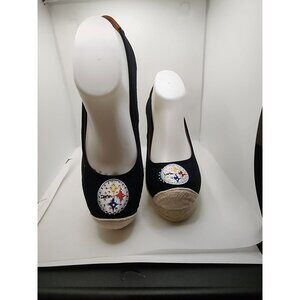 Pittsburgh Steelers Espadrille Wedges – Size 8.5 – Game Day Glam Meets Everyday